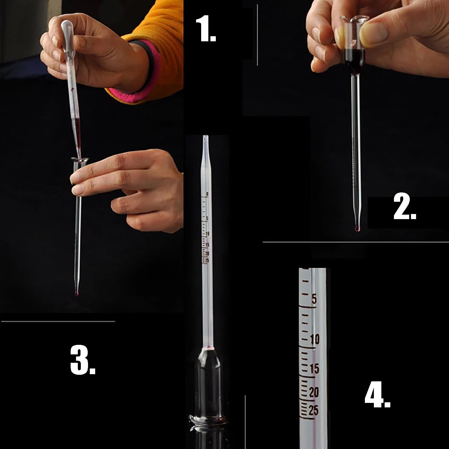 Vinomètre En Verre 0-25, Alcoomètre Pour Vin Et La Bière