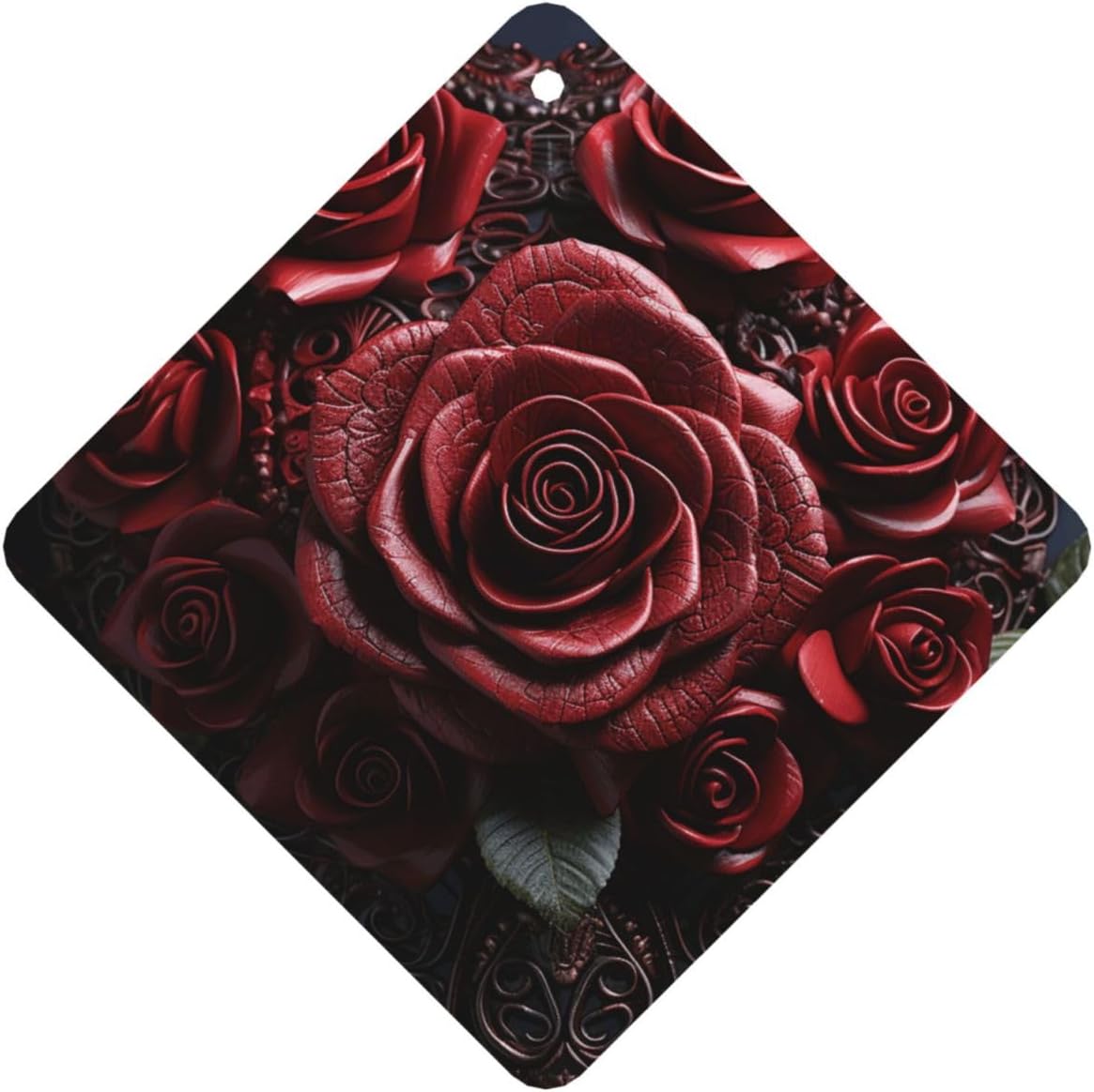 Car Air Freshener 24 PCS Red Rose and Heart Shape Hanging Car Air Fresheners Auto Interior Decor Card Freshener Strong Scented Card Lavender Cars Scents for Office Bedroom Close Drawer Square