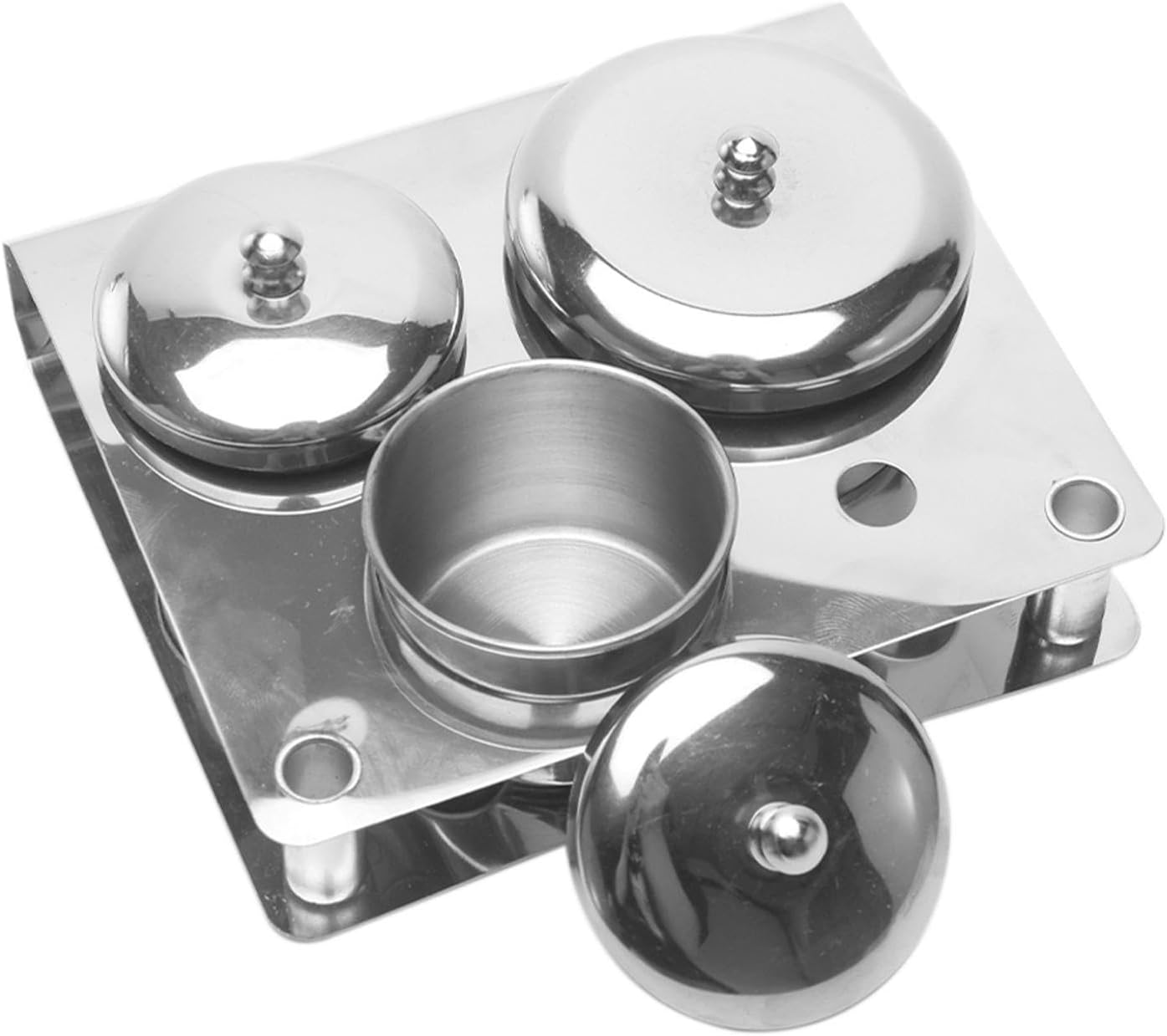 Rivonthex 3-Pack Stainless Steel Acrylic Liquid & Powder Containers with Lids - Rustproof Nail Art Storage Cups for Pros & DIY