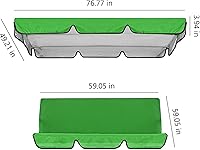 Vista 4 de Juego de cubierta superior impermeable para patio, cojín de repuesto para columpio de exterior, funda superior de repuesto para columpio+funda