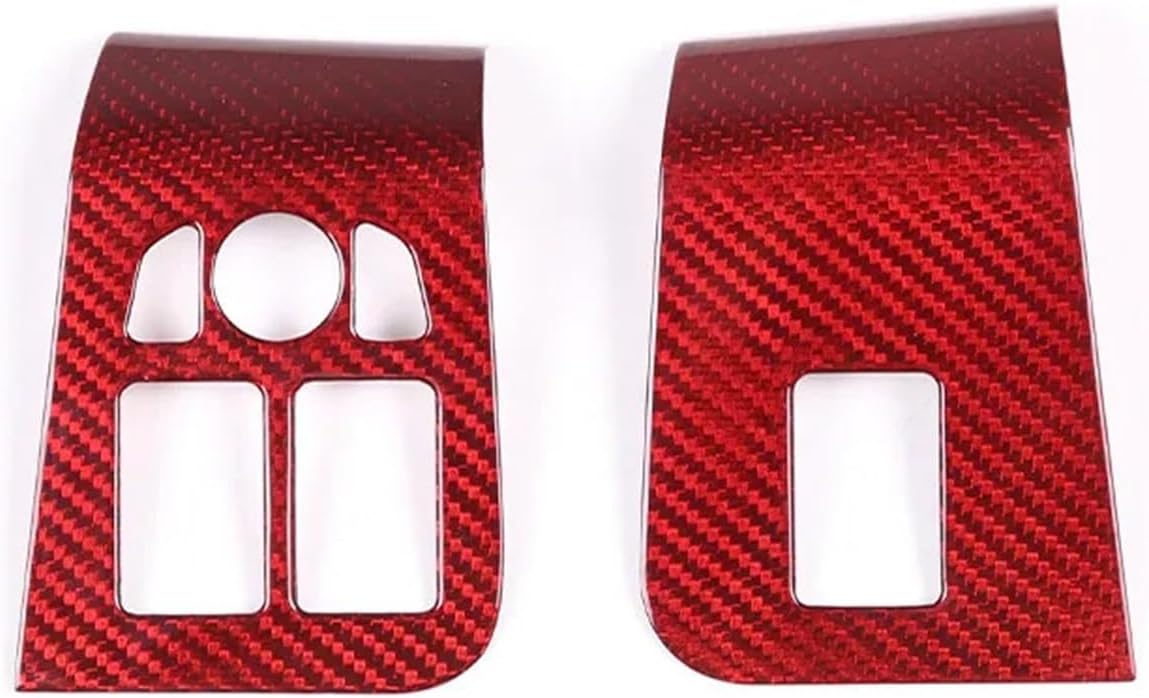 ジャガー F-TYPE 2013-2024 対応 ウィンドウガラスリフトボタン装飾フレームステッカー 車内アクセサリー(Red Ca