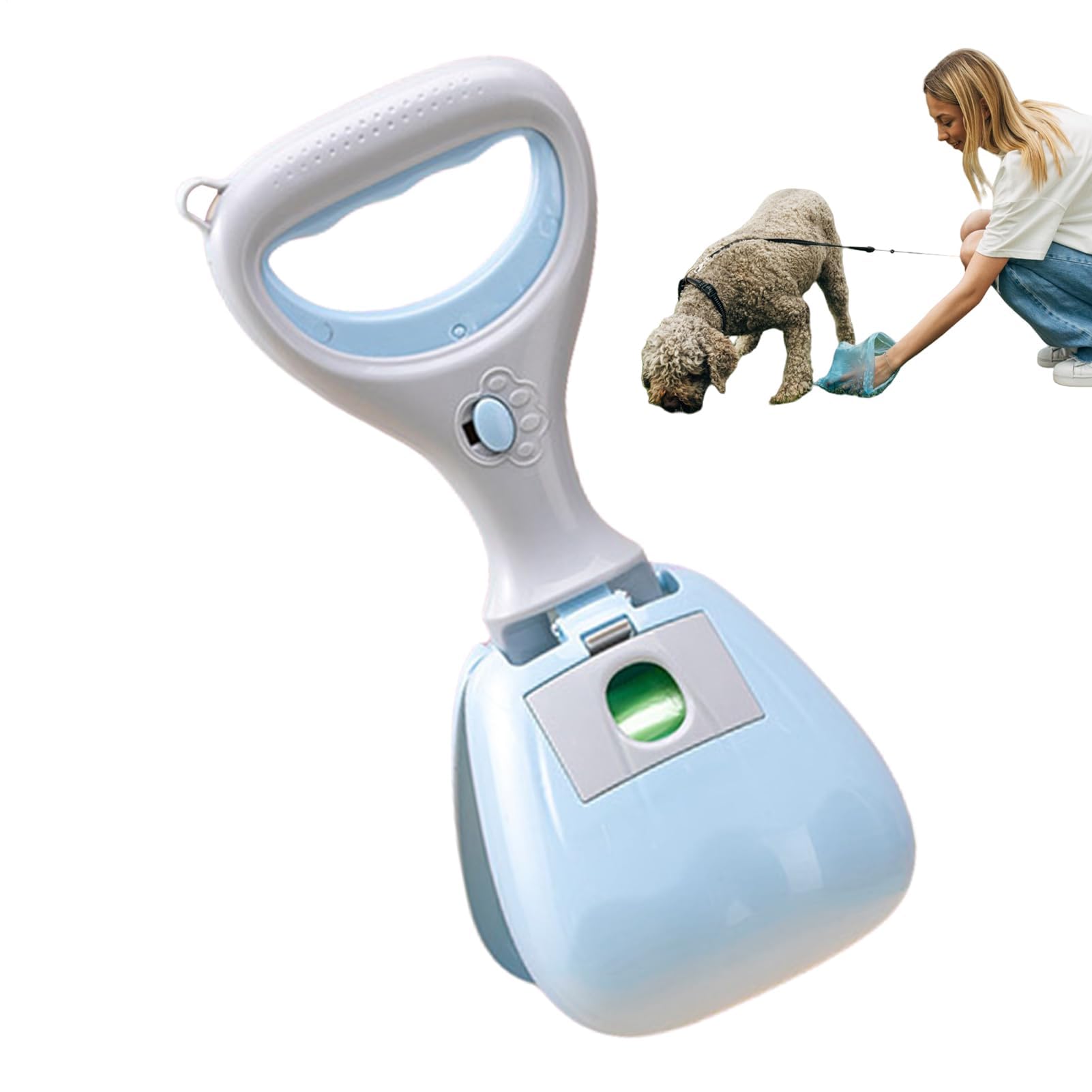 Pala para Arena de Gatos, Recogedor de Arena for Gatos con Bolsa Almacenamiento incorporada y Pala Mango ergonómico for Paseos Diarios