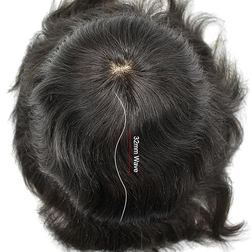 Miniatura 9 de Tupé para hombres, piezas de cabello humano real, sistema de unidades de cabello natural, línea capilar natural, pieza de repuesto para hombres,