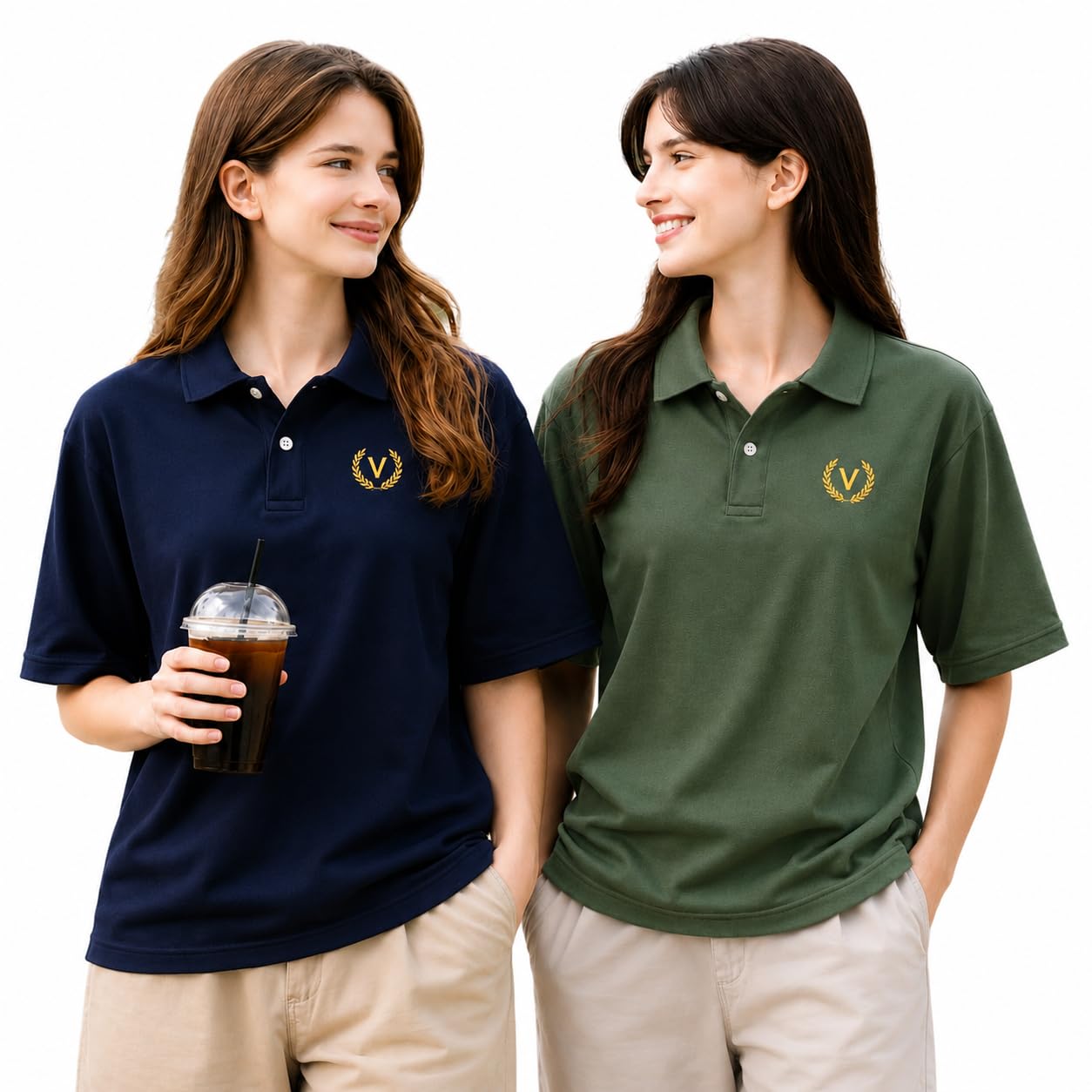 mack jonney Women's Regular Fit Solid Polo T-Shirt | Cotton Blend | Collared Neck | Half Sleeve Casual Polo Tee (Pack of 2)-MJ-476-picture-36
