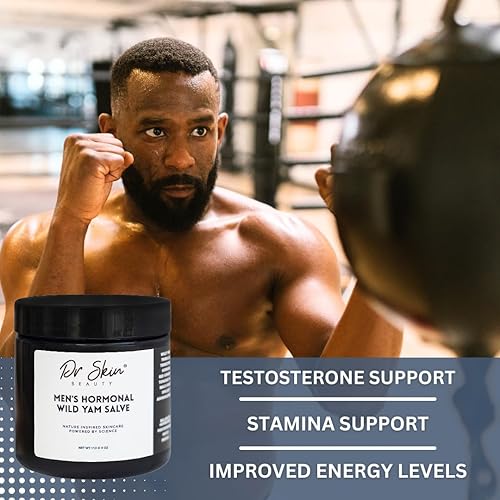 Miniatura 4 de Dr. Skin Crema orgánica de ñame silvestre para hombre para equilibrio hormonal, 4 onzas, crema natural de equilibrio de apoyo hormonal, fabricada en