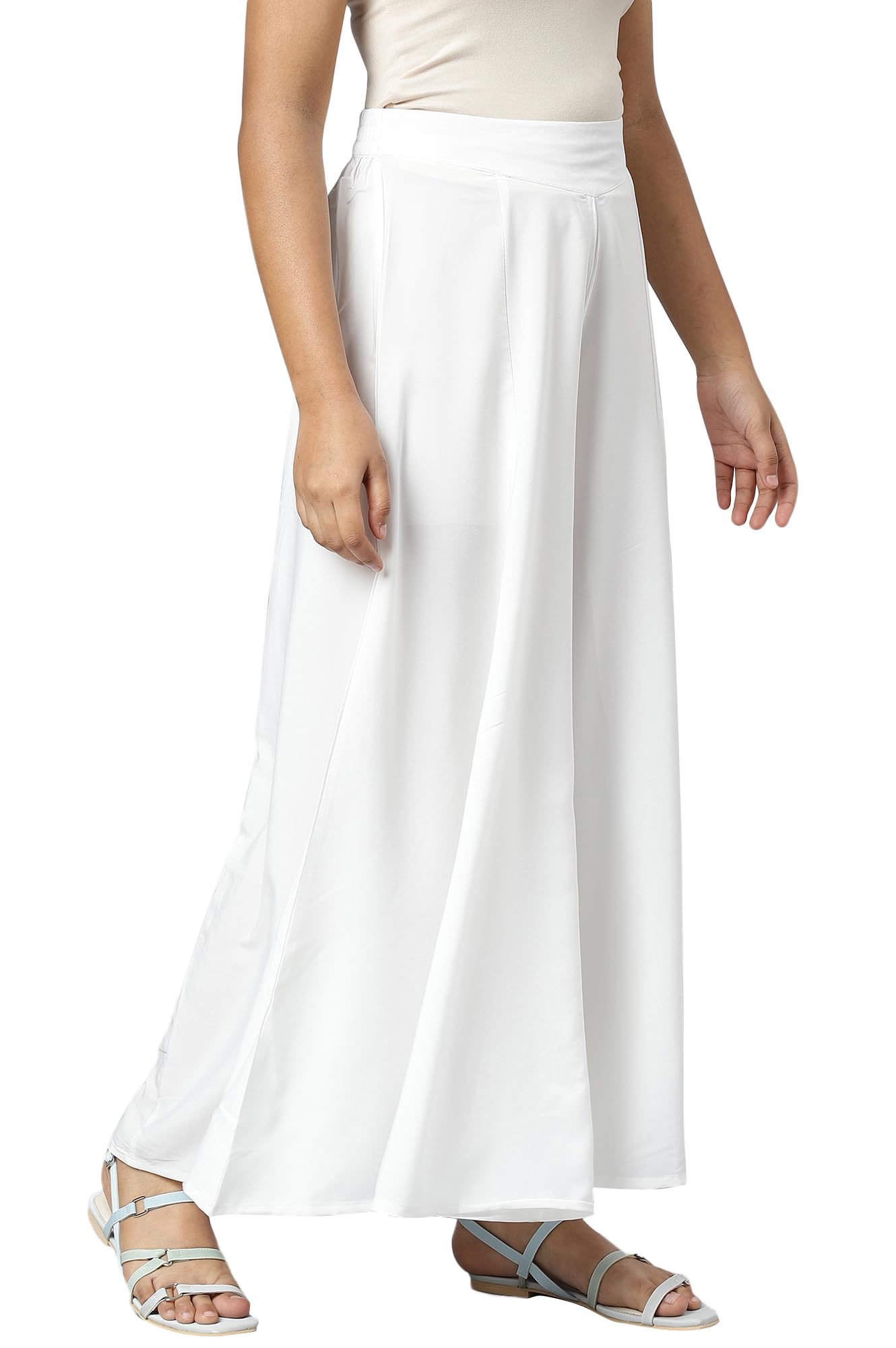 Aurelia Pantalones palazzo sueltos elásticos para mujer | Pantalones palazzo sueltos hasta el tobillo para mujer