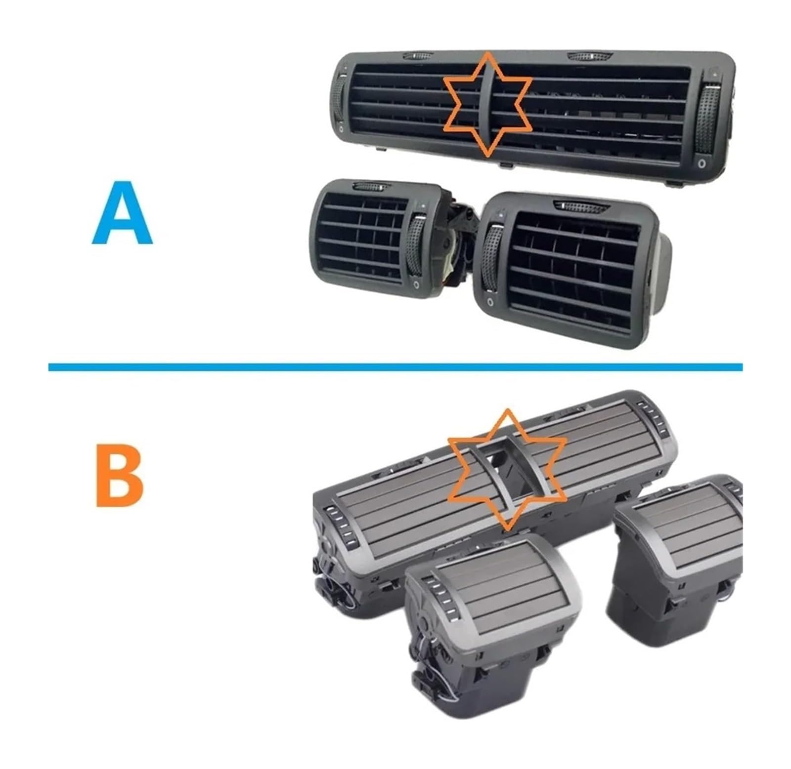 Auto Aria Condizionata Per VW Per p&assat B5 B3 Bocchetta Di Ventilazione Centrale Bocchette AC Cruscotto Anteriore B5-3B0819728 3B0819704D 3B0819703D Griglia Dell'auto(Left Right)