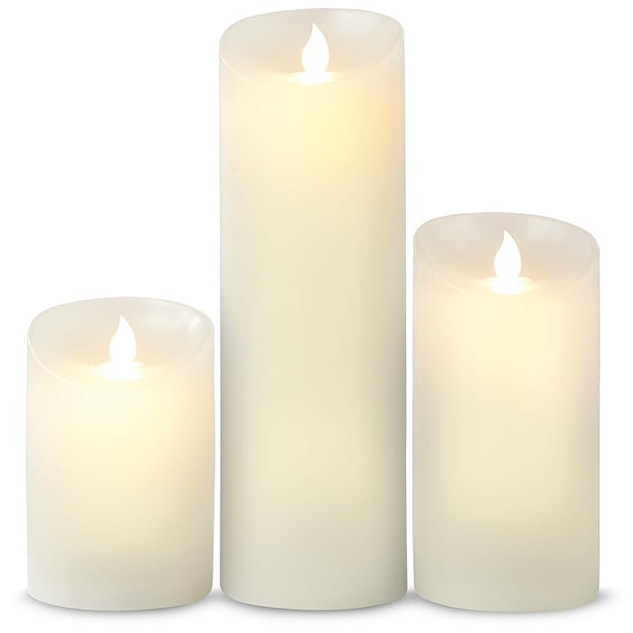 Buy SHARPER IMAGE 3Piece Flickering LED Candle Set, Moving Wick Dances