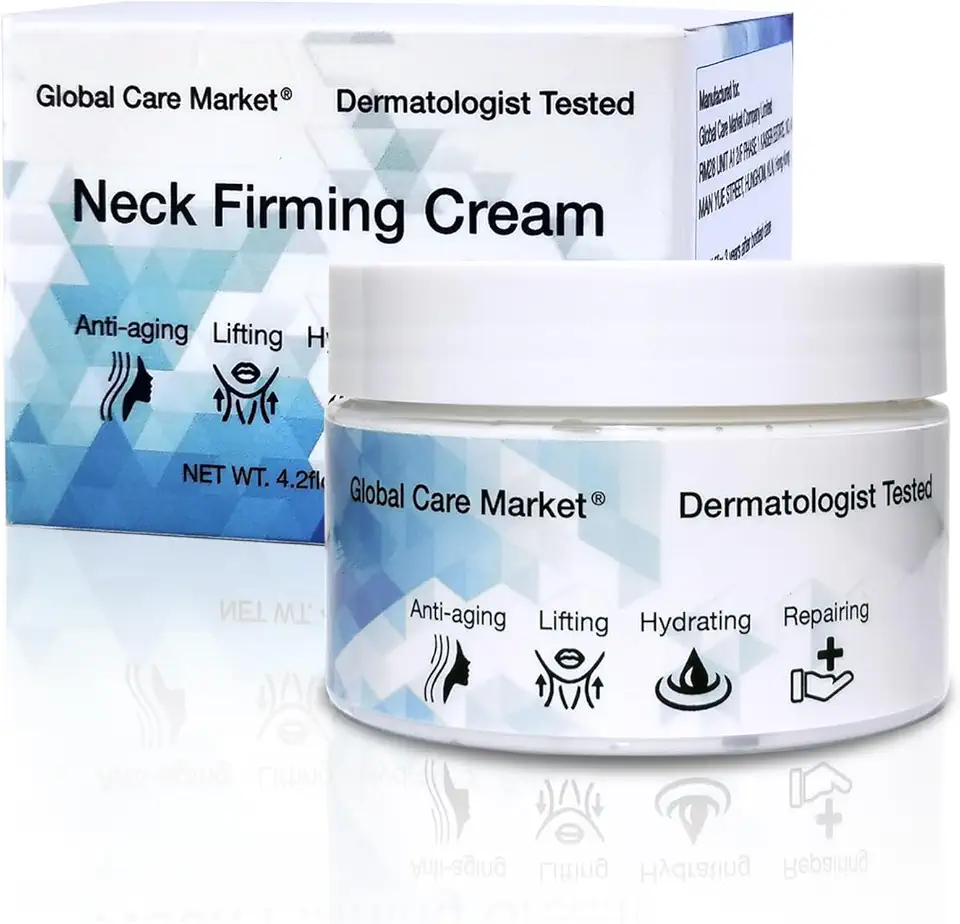 Creme firmador de pescoço - hidratante facial e creme de colágeno antienvelhecimento com retinol, peptídeos e vitamina E para rugas suaves, linhas finas, hidratação e restauração da elasticidade da