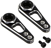 Vista 7 de Paquete de 2 bocinas Vgoohobby de aleación de aluminio a control remoto de doble agujero 25T para servo de dirección compatible con Recat Axial