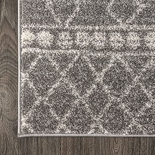 Image of JONATHAN Y Izil Moroccan Beni Souk Gray /Cream Runner Rug, 2x8, Bohemian, Scandinavian, Easy-Cleaning for Living Room, Bedroom, Kitchen, Pet Friendly, Non-Shedding (MOH209B-28)