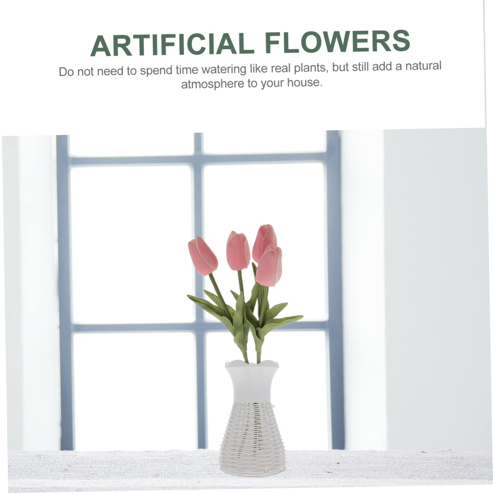 Decoración De Flores Artificiales con Flores Artificiales Decoración De Bodas Decoraciones para Tartas Tulipanes Falsos De Tartas con 4 Piezas x 4