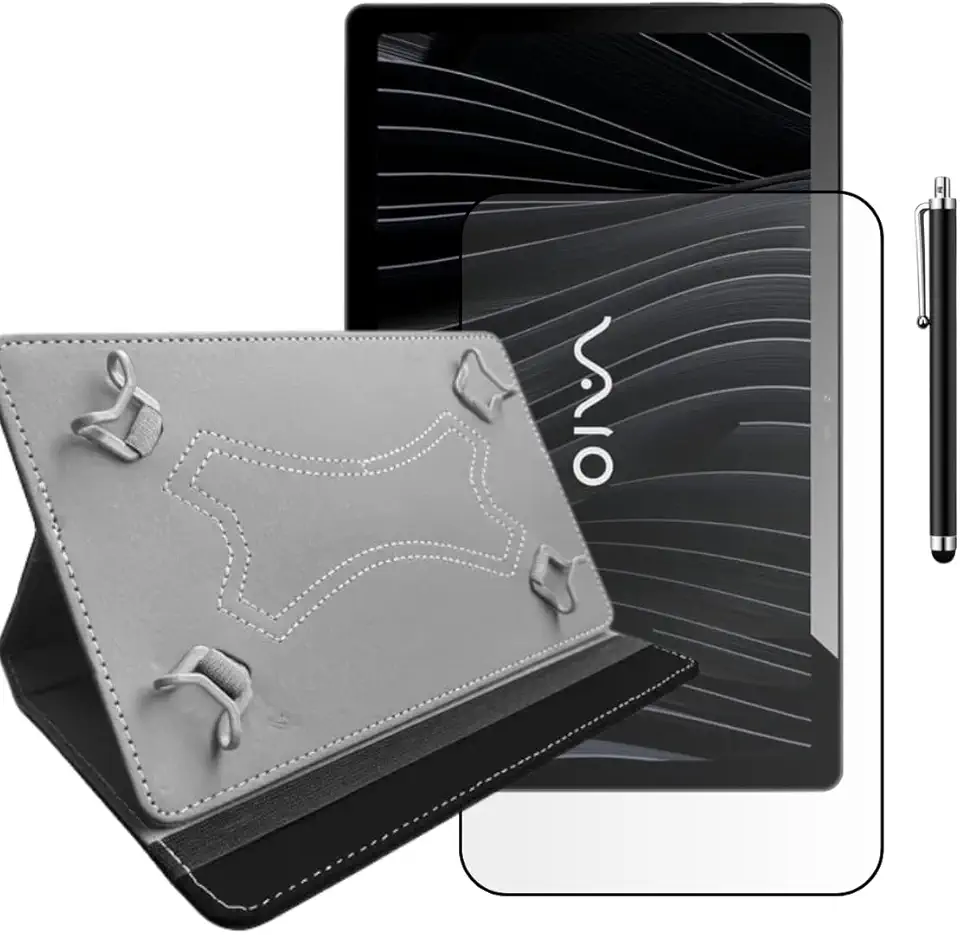 Kit Capa Couro + Película + Caneta Para Tablet Vaio Tl10 - Blance