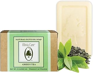 Olivia Care Green Tea Bar Soap - Organic, Vegan & Natural | Pure Olive Oil | Moisturizes & Deep Cleans | Good for Sensitiv...