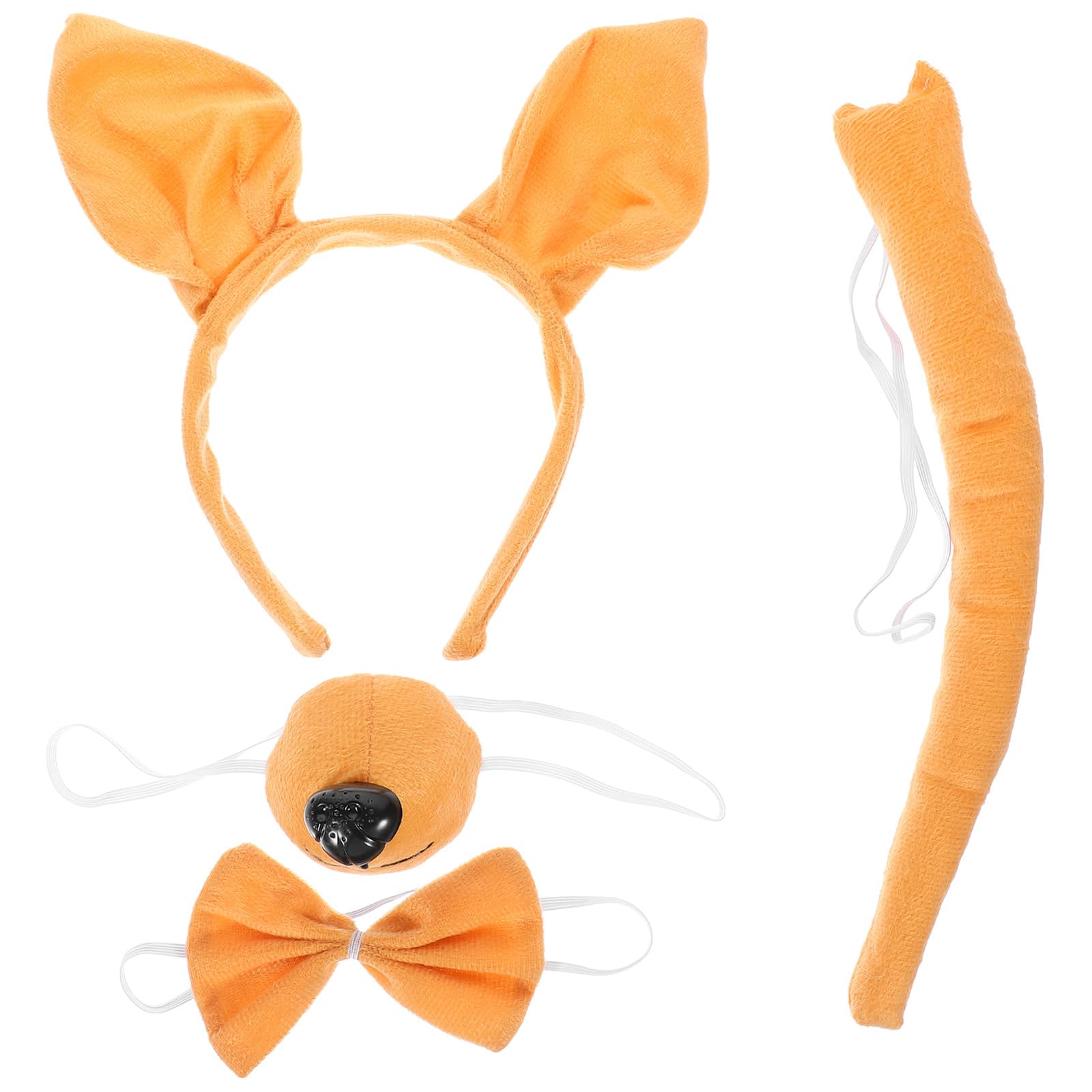 Ciieeo Kangaroo Ear Headband Set including Tail and Bowtie 1 Set of Cute Animal Ear Hairband for Halloween Cosplay Parties and Themed Events