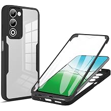 ILING Trasparente Case for Realme C75 4G / Realme 14X 5G, 360  Full Body Protection Shockproof Cover with Built-in Screen Protector, Ultra Thin Hard PC Silicone TPU Bumper Case Black