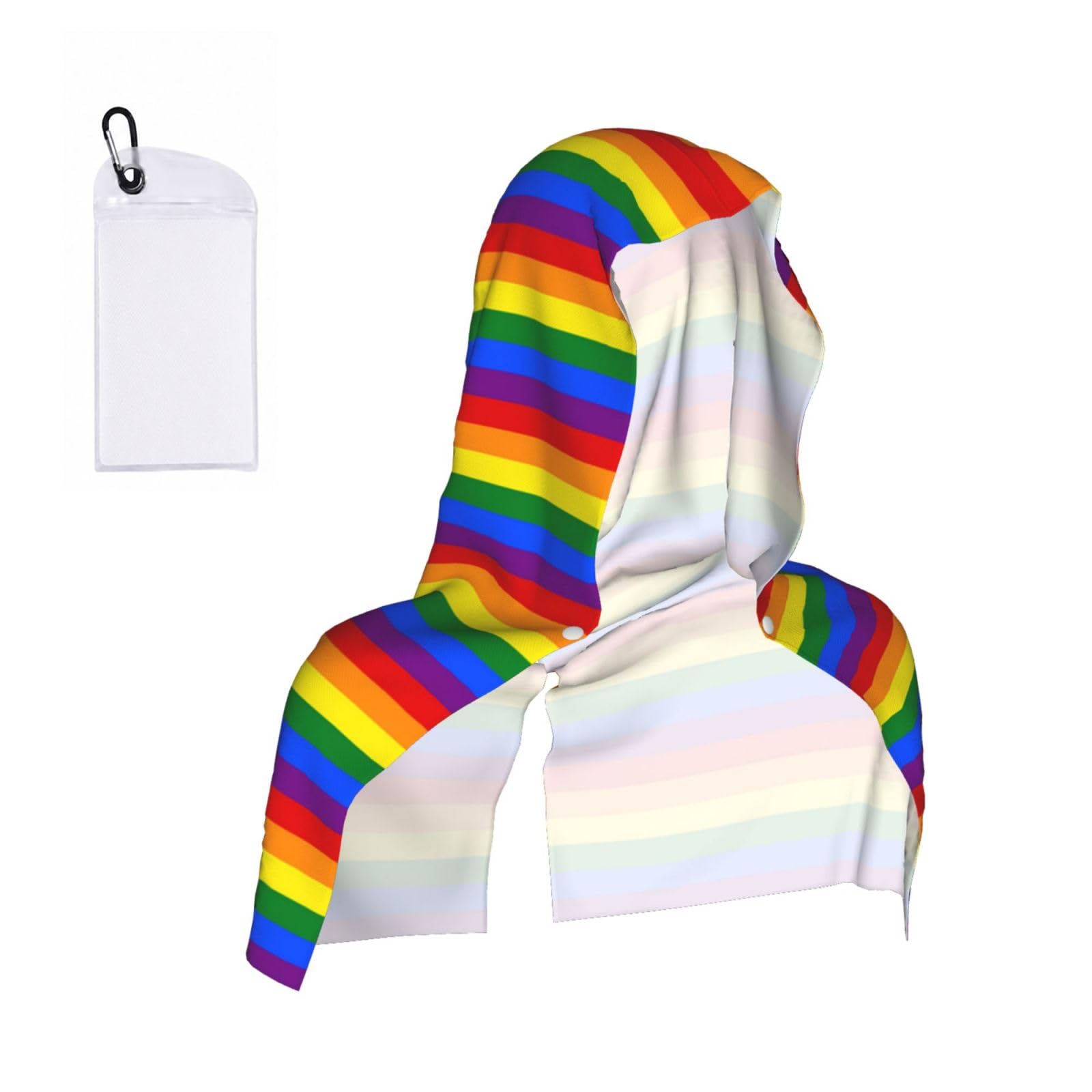 EZDLOWVBA Rainbow Pattern Print 2 Pack Cooling Hoodie Towels,Sports Headscarf, Neck Wrap Scarf,Breathable Cooling Towel For Neck And Face, Travel, Swimming, Training