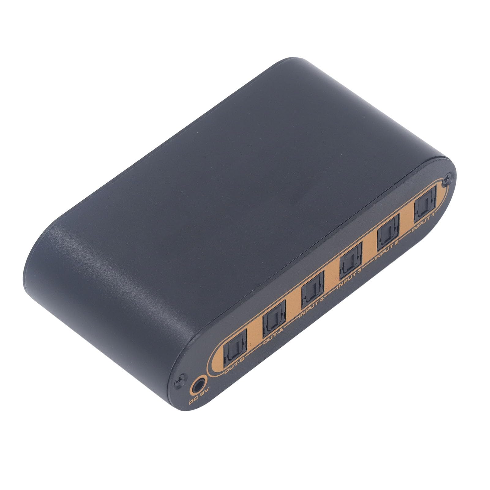 4x2 SPDIF Digital Optical Sound Switcher, 4 in 2 Out SPDIF Sound Splitter mit IR-Fernbedienung, Unterstützung für DTS HD, für Dolby TrueHD, LPCM2.0 (EU-Stecker)