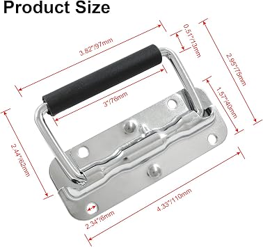 Litoexpe 2pcs Silver Spring Loaded Folding Handle