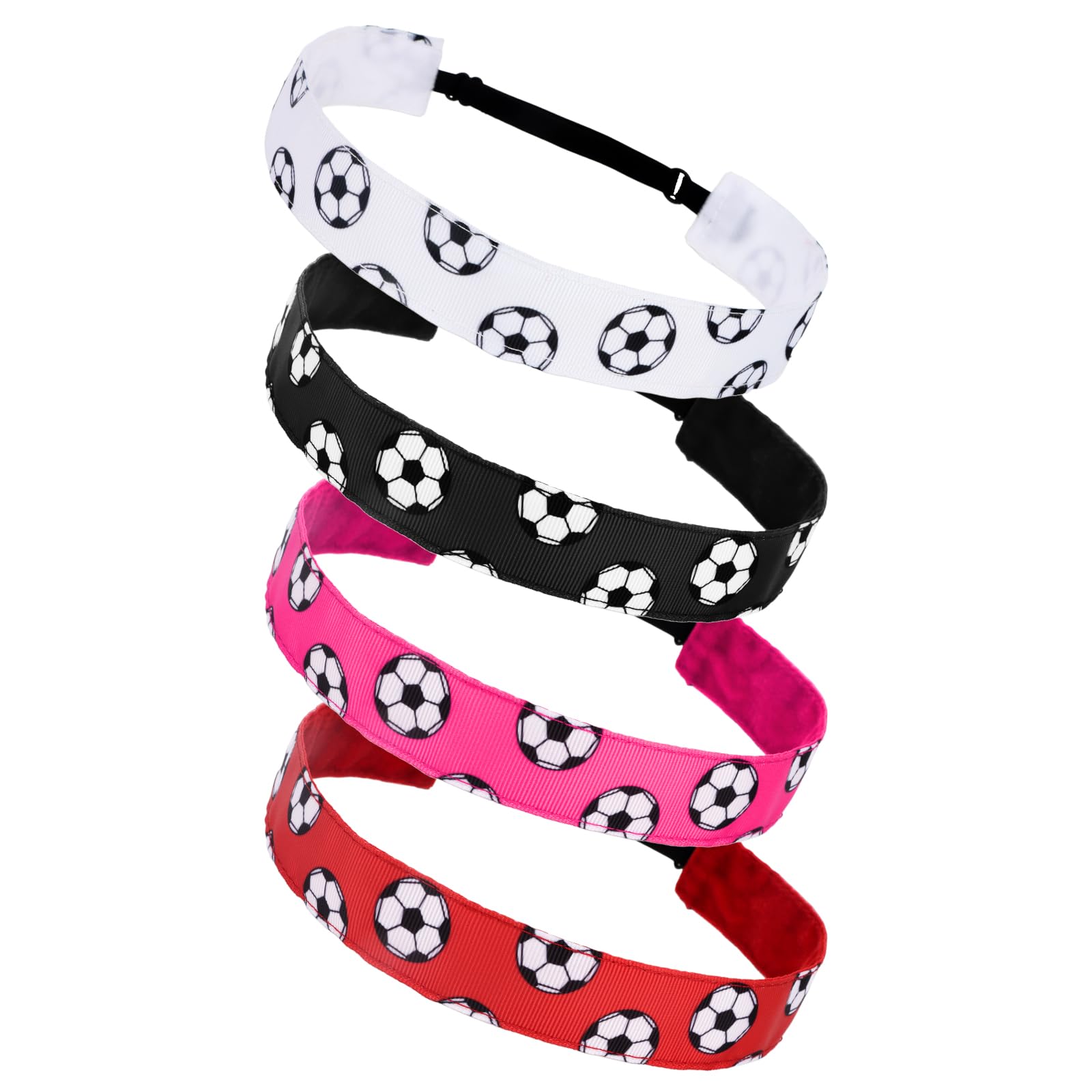 4 Pieces Adjustable Soccer Headband for Girls Elastic Soccer Headbands for Women Soccer Accessories Non Slip Football Sport Hair Bands Sports Athletic Headbands for Girls Teens-image-48