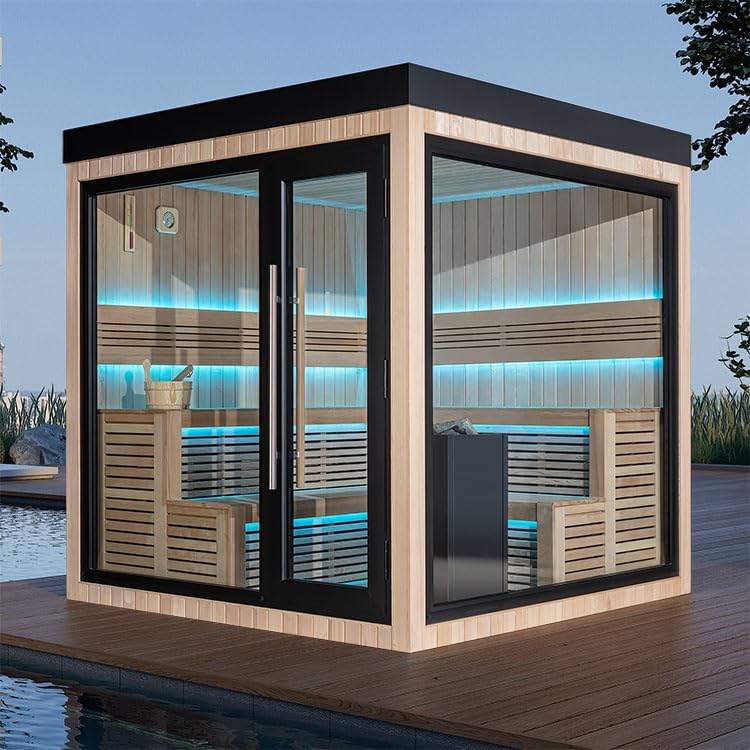 AWT AQART WATER TECHNOLOGY Sauna THE CUBE X5-R Hemlock/235x235/9kW EOS BiO-Cubo