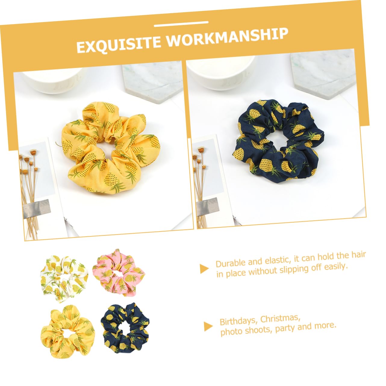 Abaodam 20piezas Coleteros De Pelo Elásticos De Piña Accesorios Para Coletas y Peinados De y Mujeres