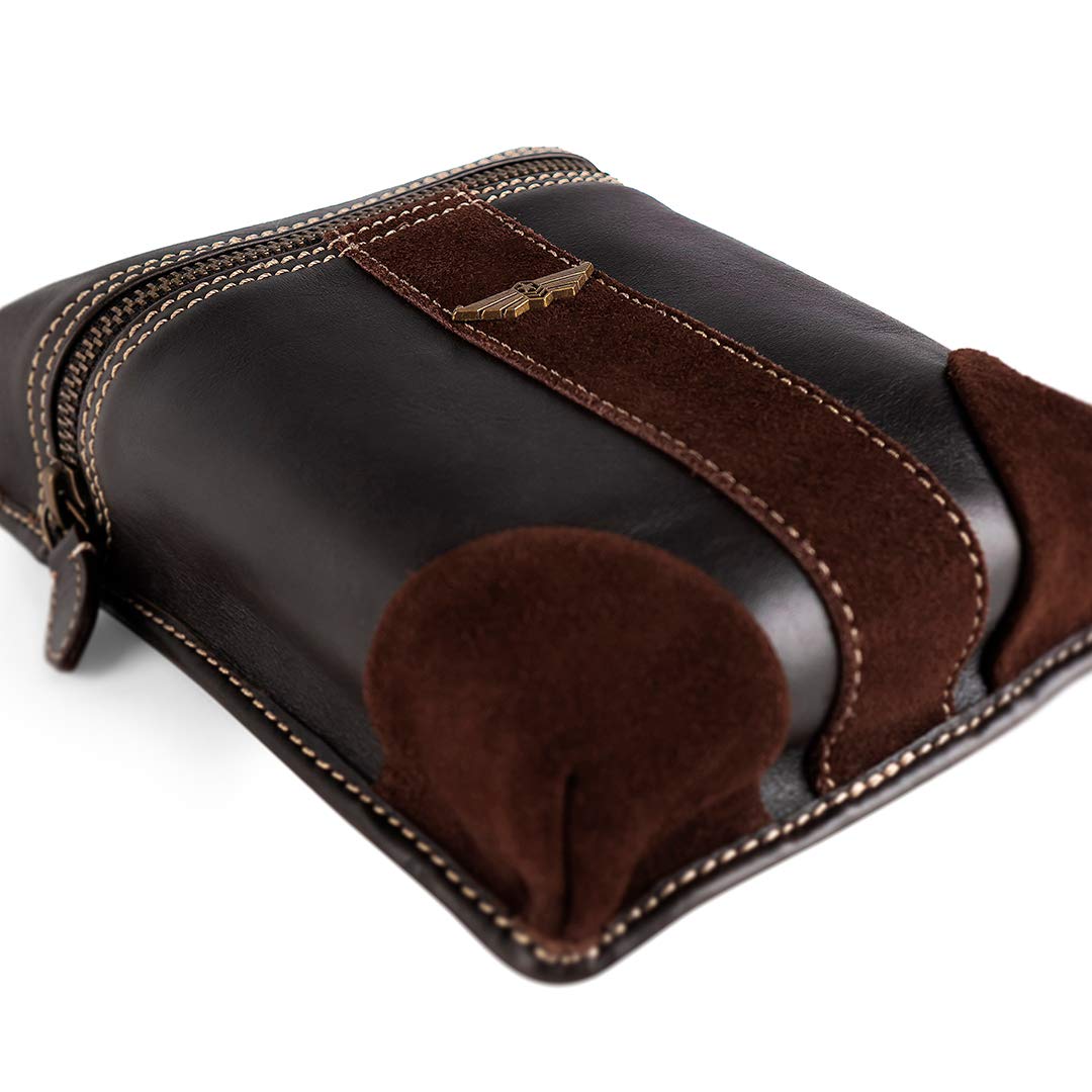 Sacoche Réservoir Aimantée de Moto Aviator - Cuir de Vachette Pleine Fleur Vintage & Cuir Velours - Imperméable & Léger - Ergonomique - Durable - Garantie 3 Ans