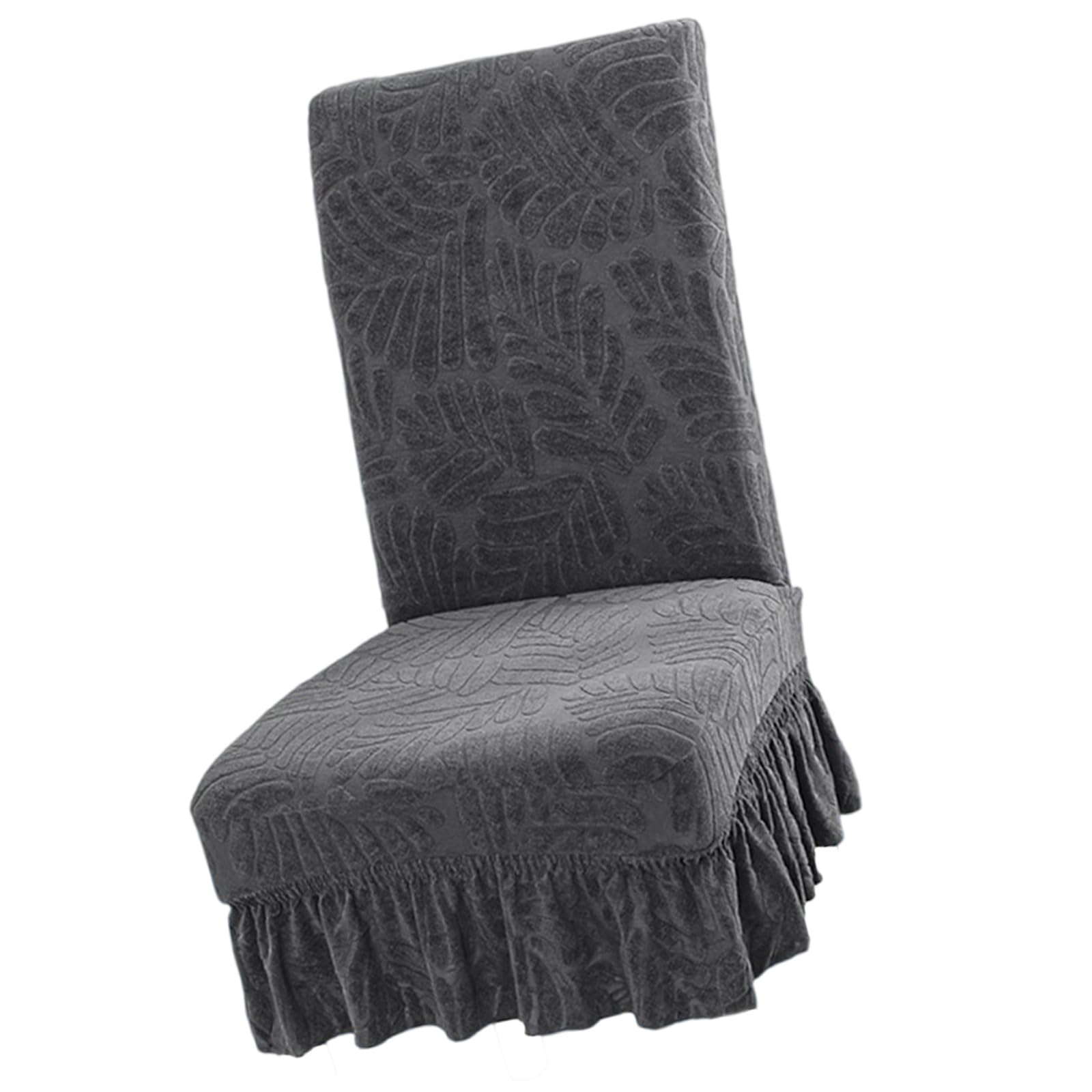 Msioytog Gentleman S Gray Elastics Dining Chair Cover With Quick Installation Stretchable Jacquards Fleece Slipcovers For Household Use Quick Installion Stretchy Chair Protectors