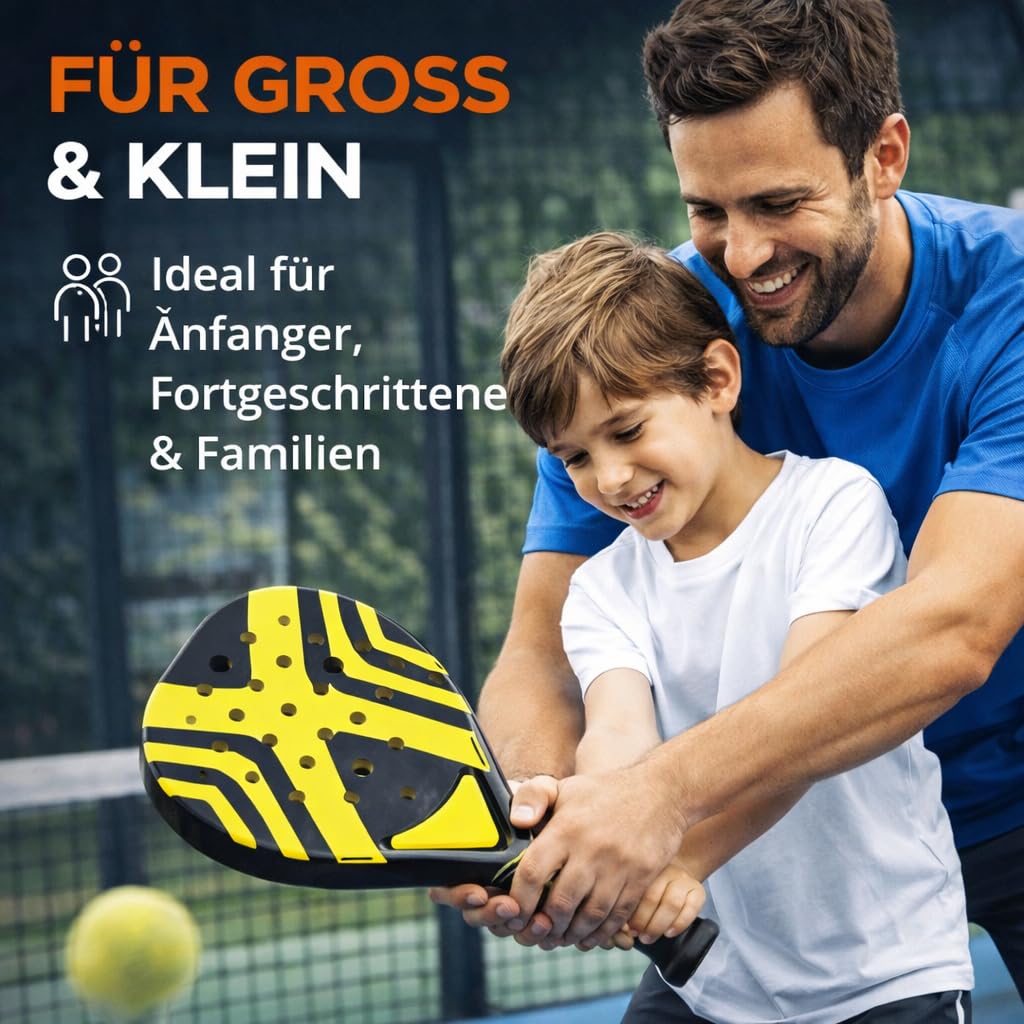 Juego de palas de pádel para adultos y niños – Pala de pádel para principiantes y avanzados - 4