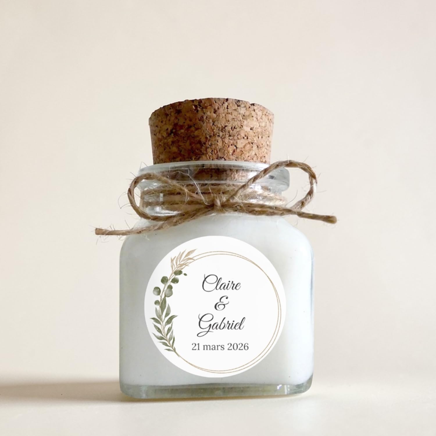 Bougies Personnalisées 120ml - Mariage Lot de 10 – Cadeau d’Invités Personnalisé – Bougie Souvenir – Décoration Baptême Élégante – La Flamboyante Bougies
