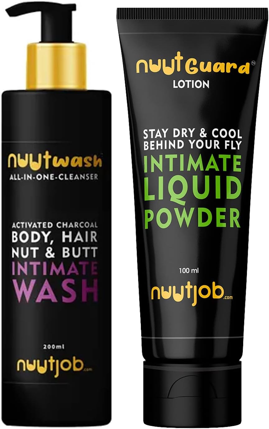 job Hygiene Combo Pack | Pack of 2 (Intimate & Hygiene Wash 200 ml + Intimate Liquid Powder 100 ml) Prevents wetness, irritation, itching and bad odor. All-in-One Cleanser
