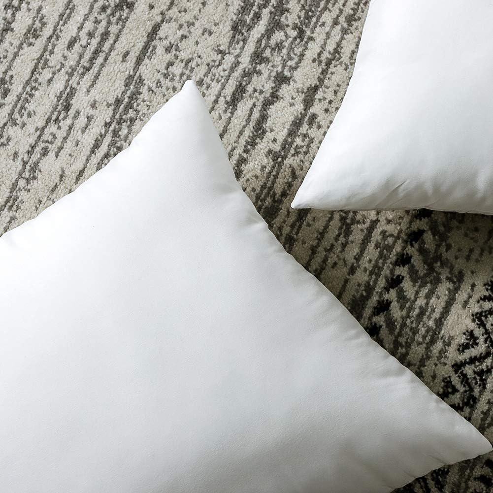 Soleebee Pillow Inserts Set of 2 Throw Pillow Square Indoor Decorative Pillows 3D PP Polyester for Couch Cushion Bed Stuffer White (20x20 in)