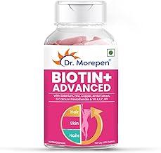 DR. MOREPEN Biotin+ Tabs | With Multivitamins, Amino Acids, Natural Extract of Amla, Turmeric & Green Tea, Bhringraj & Brahmi | (60 Tablets)