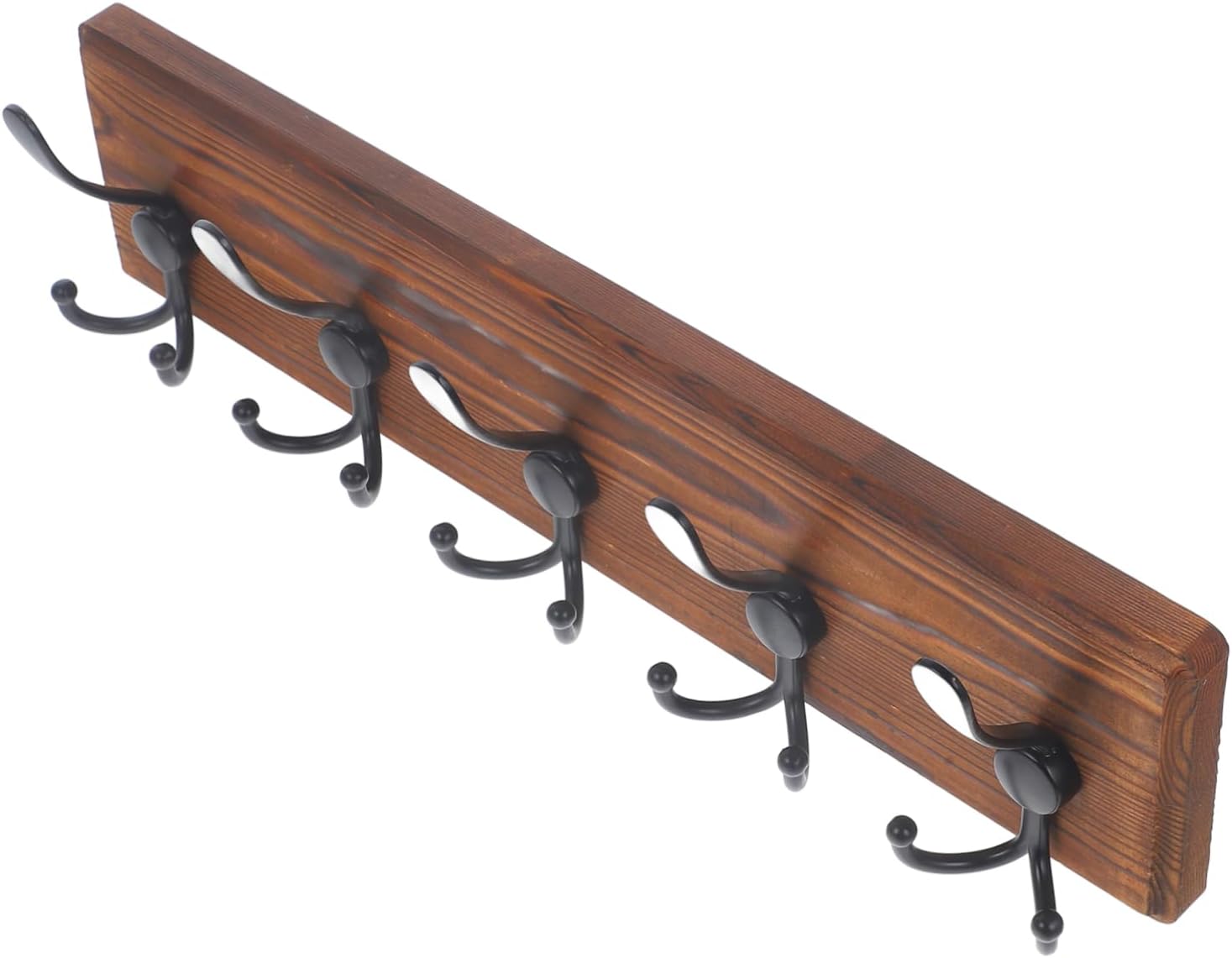 1pc Wall Mounted Key Holder and Coat Rack Wooden and Metal Hanger for Hats Towels Robes and Keys Stylish Space-Saving Organizer for Home Decor Hooks