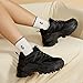 Niluber Chunky Sneakers for Women Platform Sneakers for Women Comfortable Casual Tennis Shoes Lace Up Fashion Walking Shoes(Black,8)