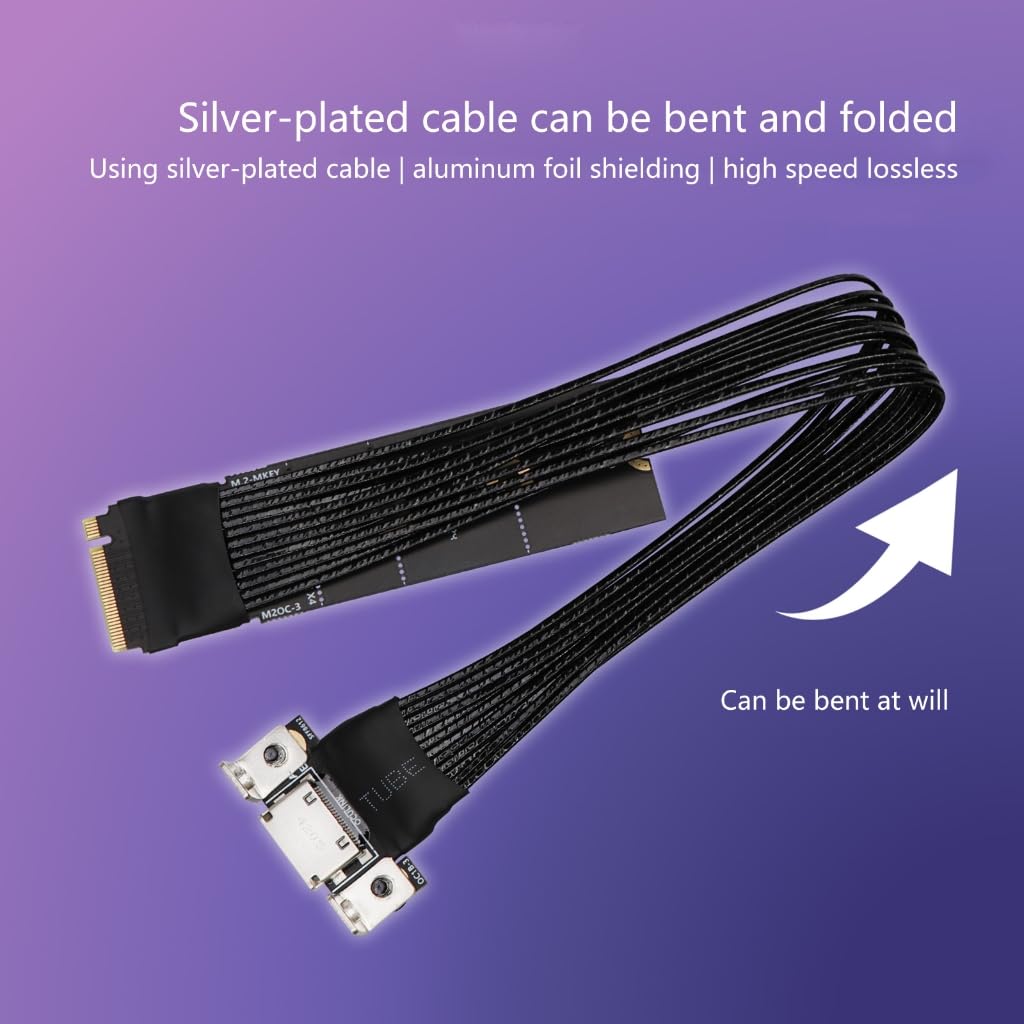 M.2 to Oculink 4I Extension Cable for M.2 Mkey to SFF8611 Adapter Cable