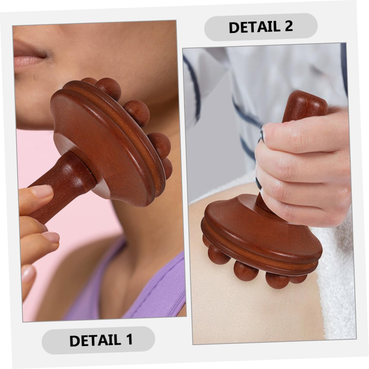 Cepillo De Masaje De Vientre Cepillo De Mano Para Masaje De Pies Herramienta De Masaje Corporal De Mano Masajeador De De Madera 2 Piezas X 4