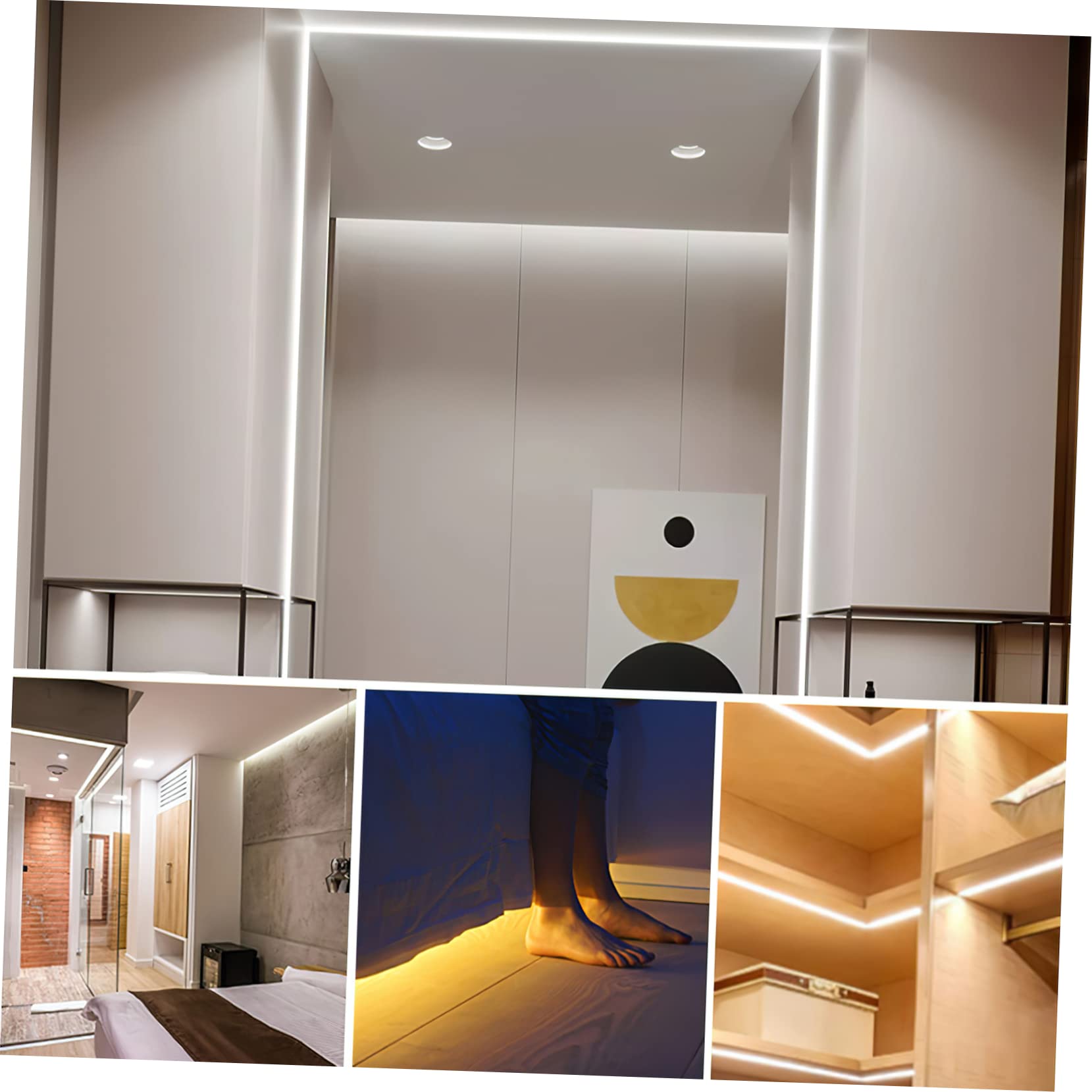 Lampka nocna do szafki LED, 4 sztuki, inteligentna listwa USB z czujnikiem wodoodporna lampa do kuchni ciepła