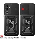 TheGiftKart Tough Armor Bumper Back Cover Case for Samsung Galaxy M56 5G / F56 5G | Kickstand & Ring Holder | 360 Degree Protection Cover for Samsung M56 / F56 (PC & TPU, Sliding Camera Cover, Black) gallery image