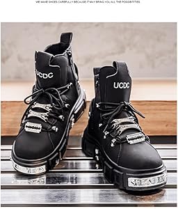 Amazon.com | Y2K Industrial Gothic Faux Leather Platform Combat