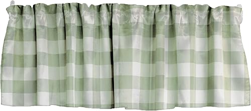 Zen Creative Designs Farmhouse Buffalo - Cenefa a cuadros de 2 pulgadas para ventana con temática de campo, decoración del hogar, dormitorio de