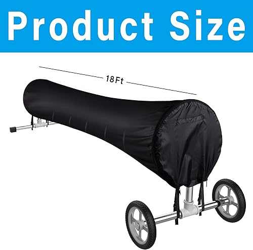 Miniatura 7 de Cubierta de carrete solar para piscina, cubierta de carrete de manta solar de 16 pies, cubierta de carrete solar de invierno para piscina enterrada,