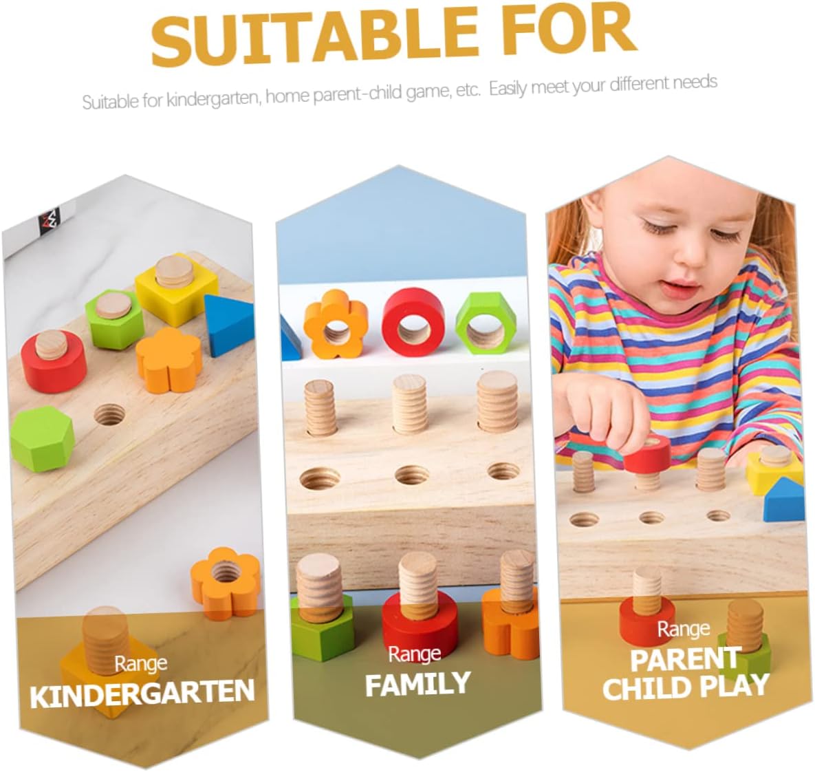 BESPORTBLE Puzzle Shape Sorter Shape Block for Early Education Fine Motor Skill Development Lightweight Montessori Learning Activity