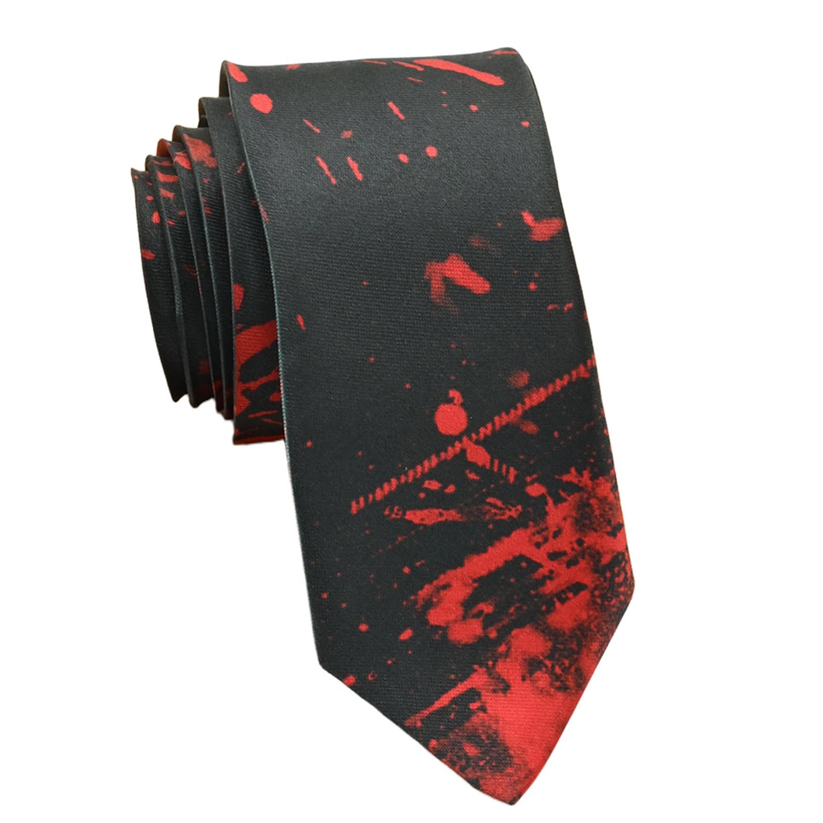 MICFENY Stylish Halloween Theme Pattern Necktie Comfortable Neck Tie Punk Neckwear For Wear And Holiday Celebrations