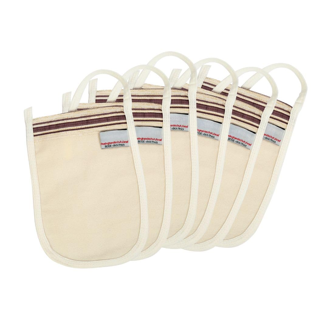 Peelinghandschuh dick grob Hamam Kese Set 12 Stk. für Körper, Knie, Ellenbogen und Füße, für robuste Haut