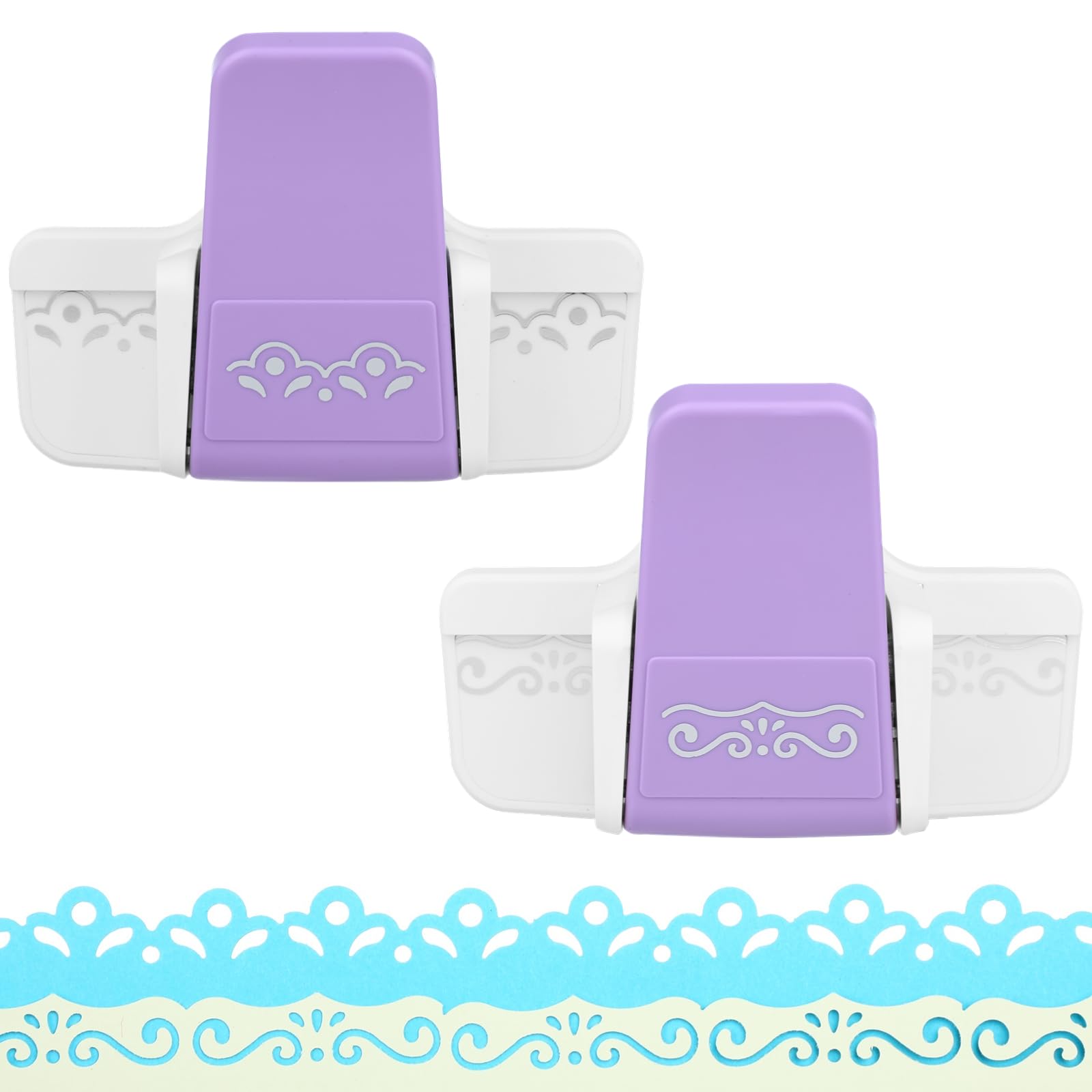 2pcs Border Punches, Border Edge Craft Floral Pattern Punches, Border Punches for Paper Crafts, Scroll Punch for Scrapbooks, Wedding Cards, Greeting Cards, Decoration and DIY Arts