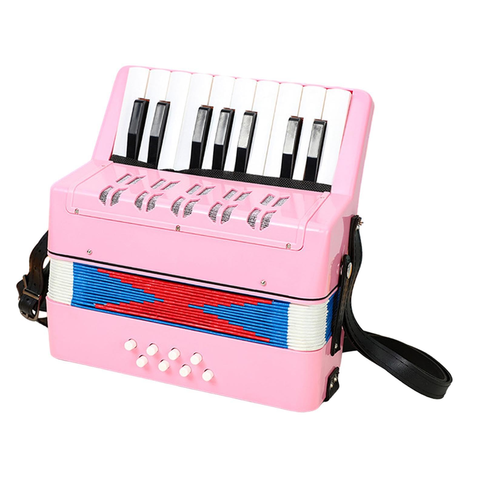 Juguete Musical para Fiestas de Desarrollo Infantil temprano con acordeón de 17 Teclas Que a los niños a Tocar el Mundo de la música. Acordeón de , Rosa , 23x10x23cm