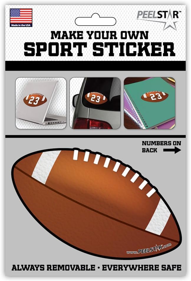 PeelStar Self Stick Car Decals: Color Sports Balls with Numbers