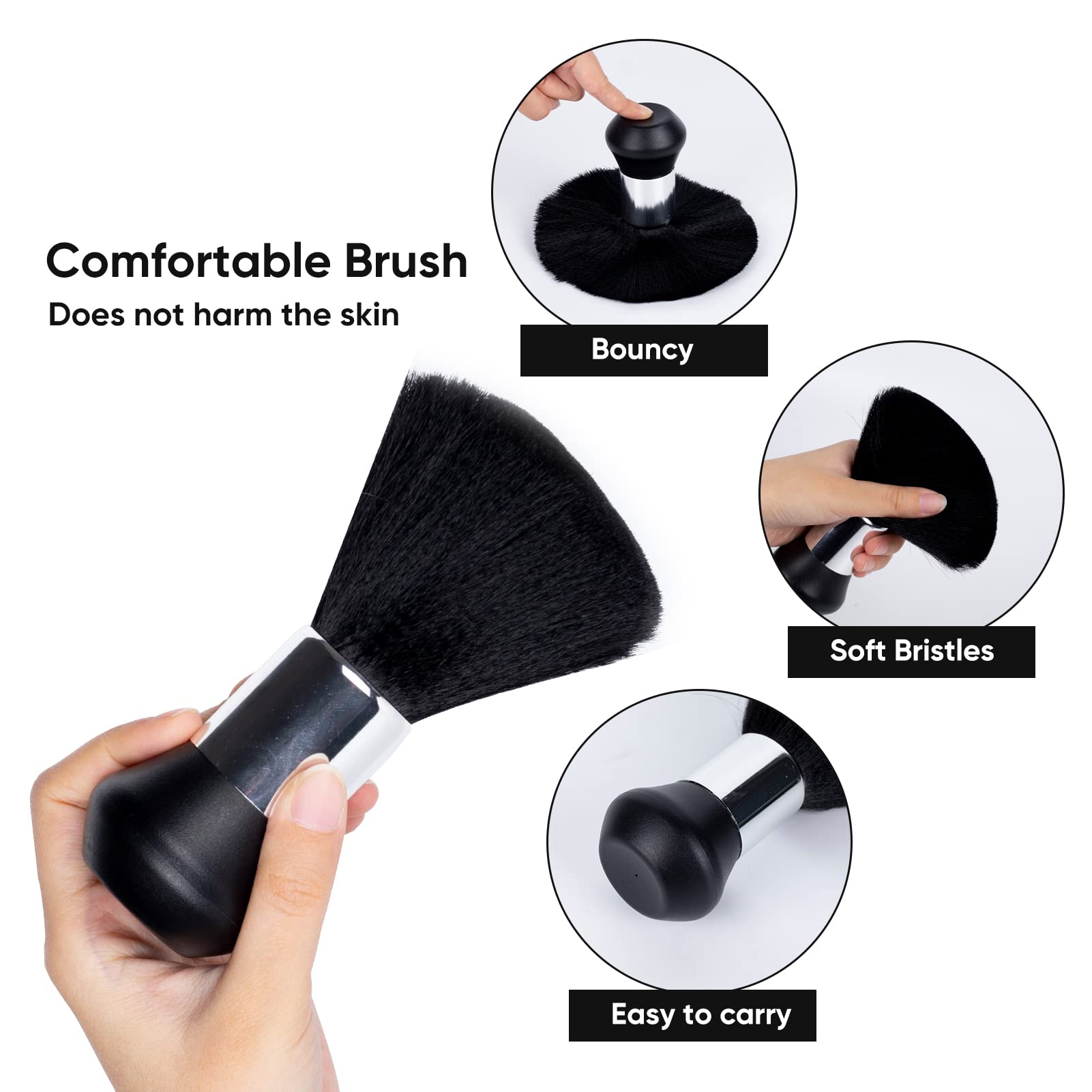 Friseurumhang Erwachsene Wasserdicht Frisierumhang Nackenpinsel Verstellbarer Druckknopf Haarschneideumhang Schwarz Friseurset Haushalt Salon