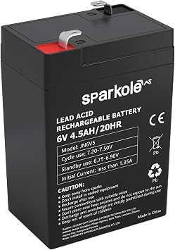 6v 4.5ah Battery Sealed Lead Acid Rechargeable Battery, Maintenance Free, for Childrens Toy Car/Emergency Lighting/Solar Systems/Scooter/Deer Feeder/Electronic Scales
